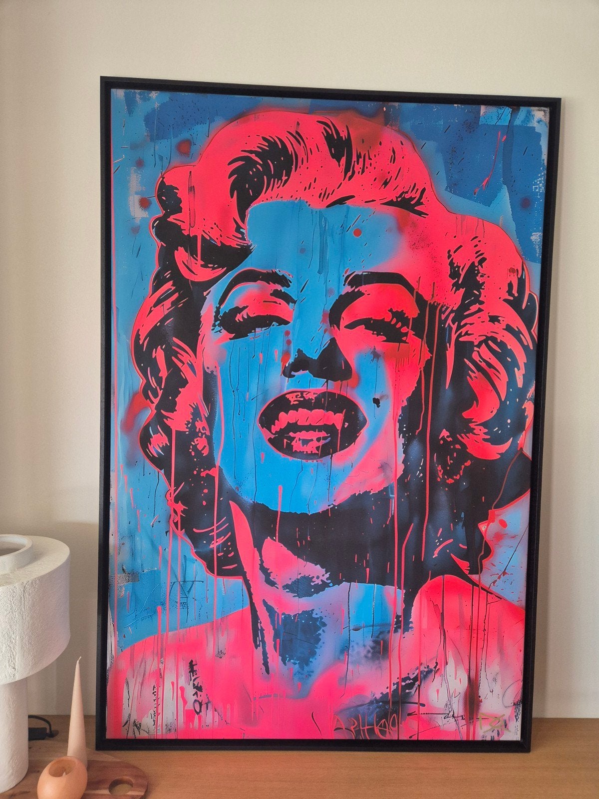 Prachtig Pop Art kunstwerk Dine Chanima, Antiek en Kunst, Ophalen, Gesigneerd, Portret