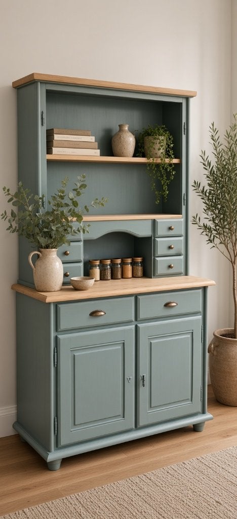 Groene landelijke buffetkast, Huis en Inrichting, Met lade(s), 150 tot 200 cm, 25 tot 50 cm, 50 tot 100 cm