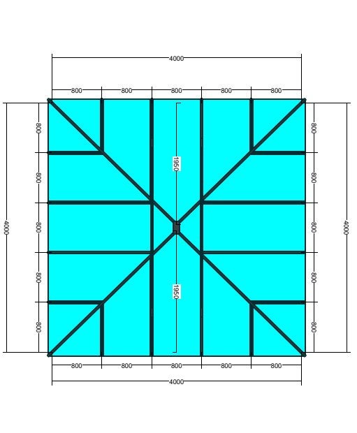 Lichtstraat piramide vorm 4m x 4m, Ophalen, Nieuw, Dakraam, Dubbelglas