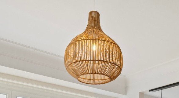 2 Rotan hanglampen maison du monde, Ophalen, Zo goed als nieuw