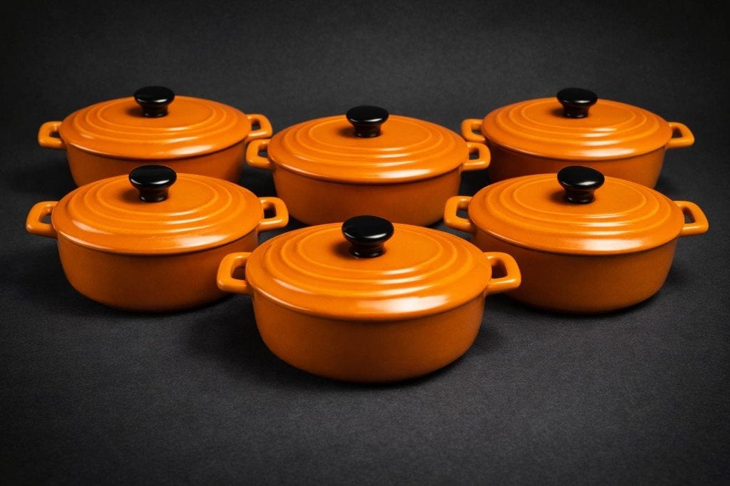 Lot de 6 mini-cocottes en terre cuite., Maison & Meubles, Neuf, Compatible lave-vaisselle, Enlèvement, Pierre/céramique