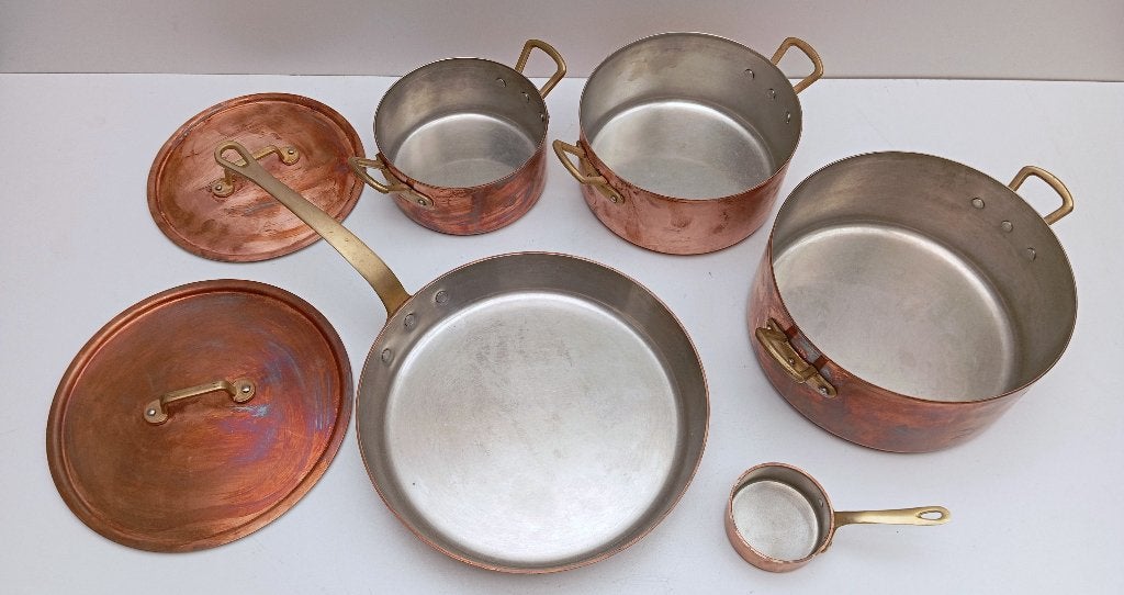 Lot de 5 poêles à licorne professionnels en cuivre, Maison & Meubles, Cuisine | Casseroles & Poêles, Enlèvement ou Envoi, Utilisé