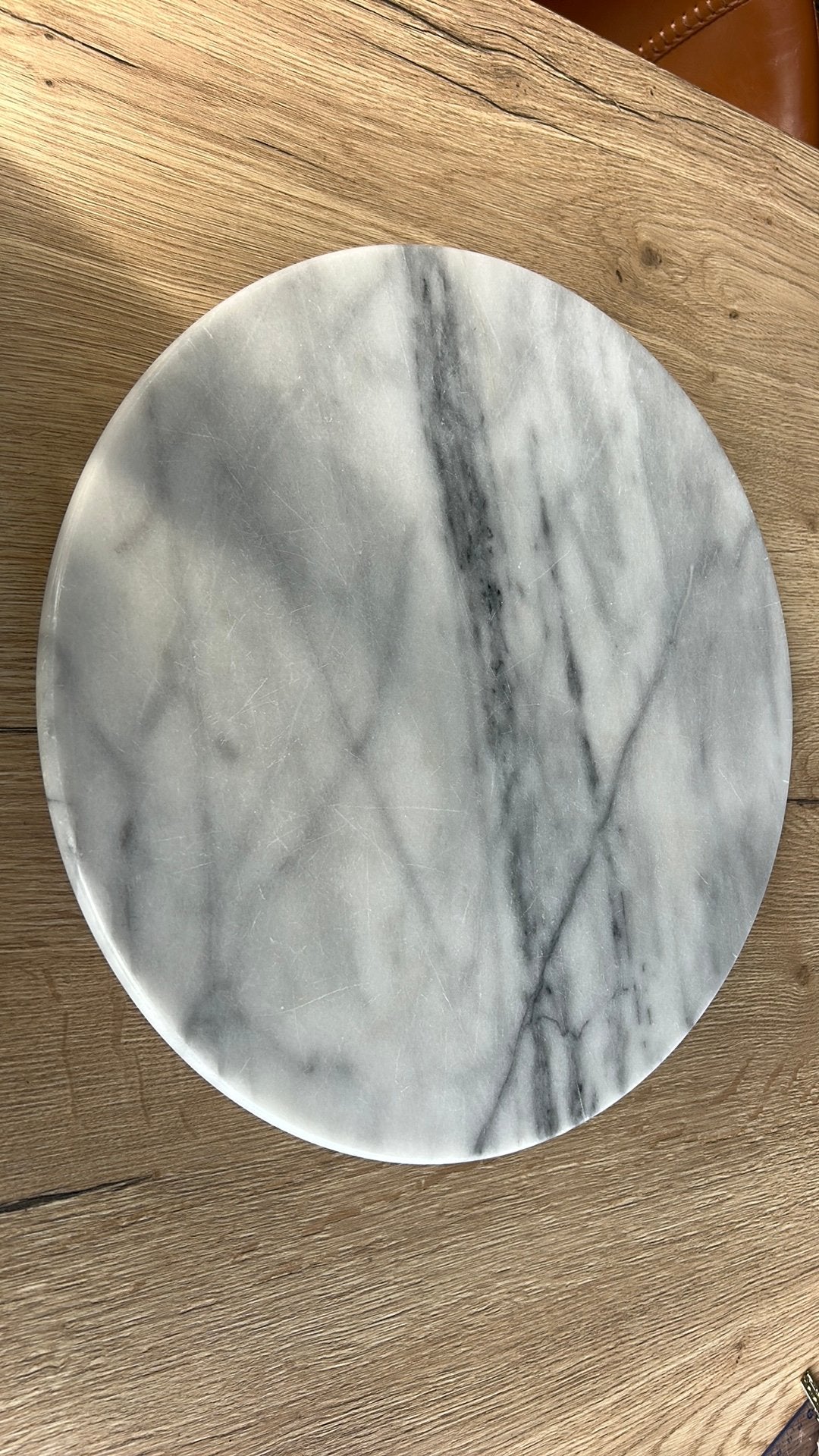 Groot Massief Marmeren Serveerplateau / Draaischijf – 38 cm, Enlèvement, Comme neuf, Plateau de service