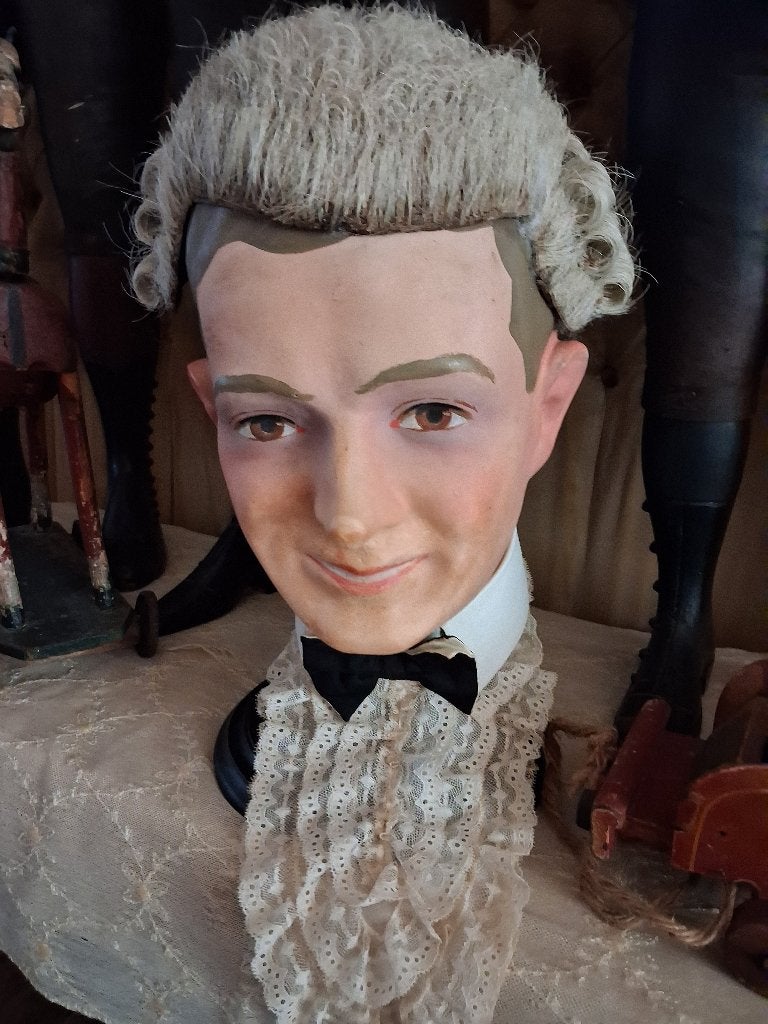 Antiek Marotte Hoofd , Papier Maché , Napoleon, Ophalen of Verzenden