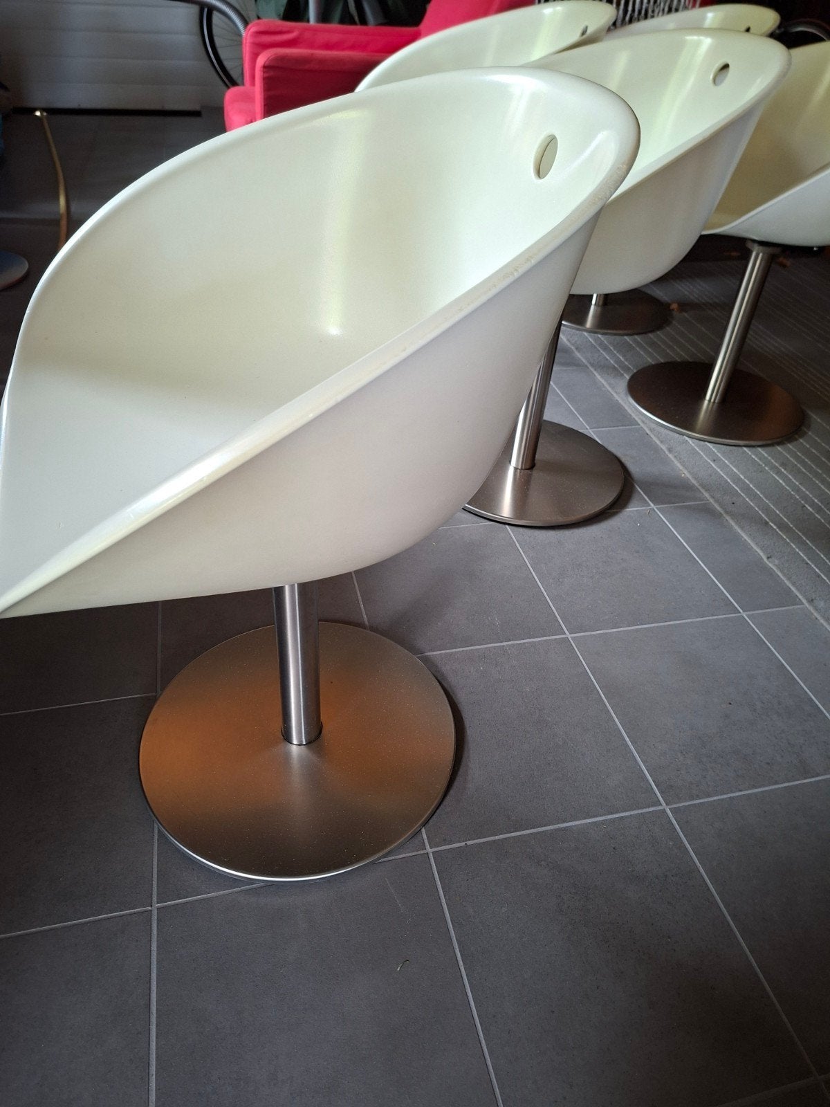 Set van 6 vintage kuipstoelen. Kunnen volledig rond draaien., Huis en Inrichting, Ophalen