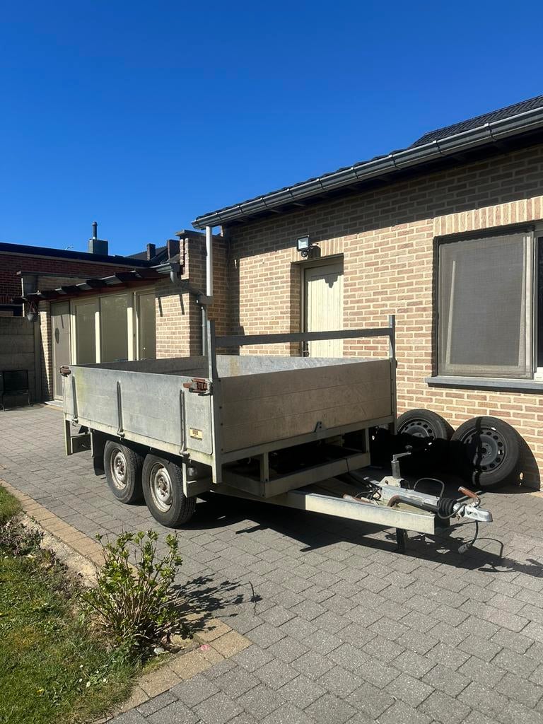 Geremde plateau aanhangwagen 2000kg, Ophalen of Verzenden, Zo goed als nieuw