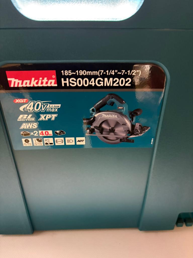 Makita accu cirkelzaag HS004GM202 40Vmax 190mm 62,5mm diep, Ophalen of Verzenden, Nieuw