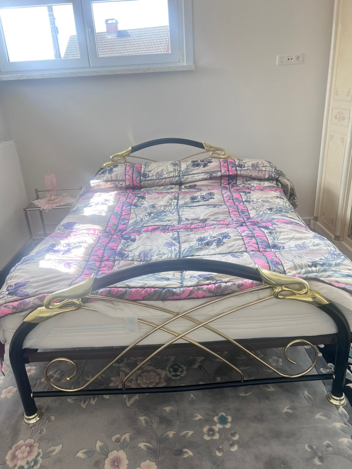 Prachtig metalen luxe bedframe. Zwart/Goud, Ophalen, Gebruikt, Overige kleuren, Vintage Chic