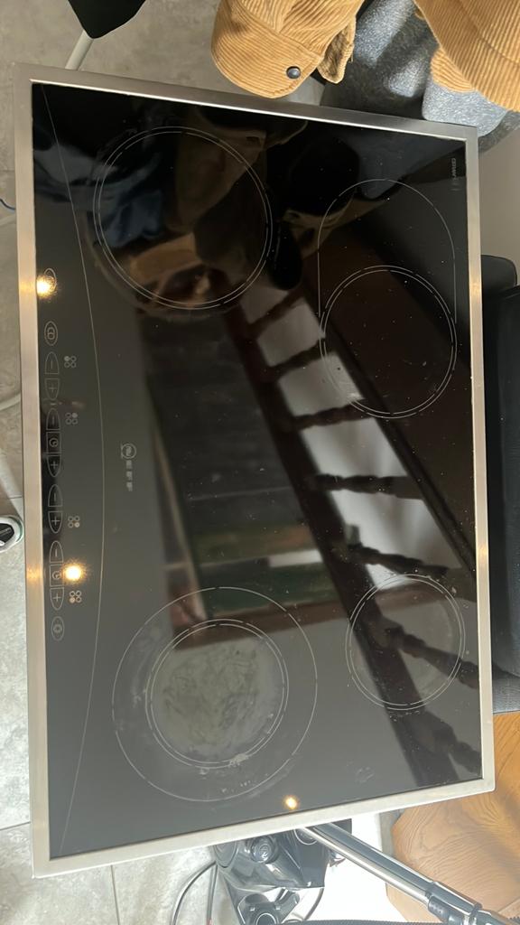 Neff vitrokeramische kookplaat – 4 zones – inox kader, Electroménager, Tables de cuisson, Enlèvement, Comme neuf, 4 zones de cuisson
