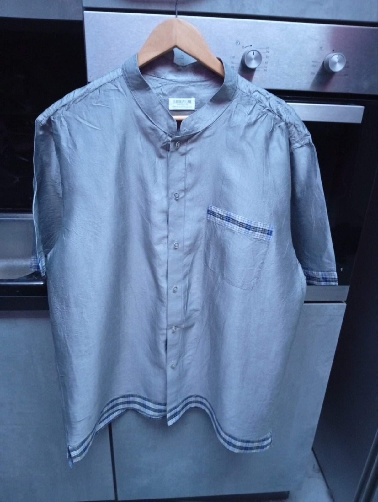 Grijs zijden hemd met korte mouwen, Kleding | Heren, Overhemden, Ophalen of Verzenden, Grijs
