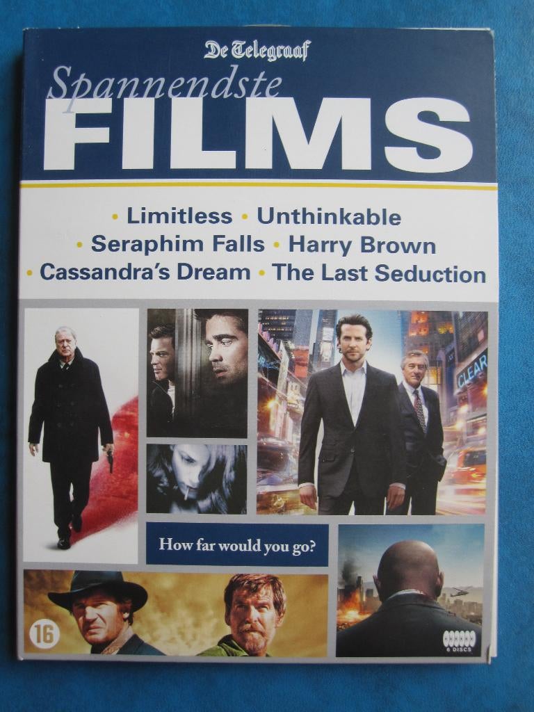 Spannendste films De Telegraaf (6 films op 6 disc), Cd's en Dvd's, Dvd's | Overige Dvd's, Zo goed als nieuw, Boxset, Vanaf 16 jaar