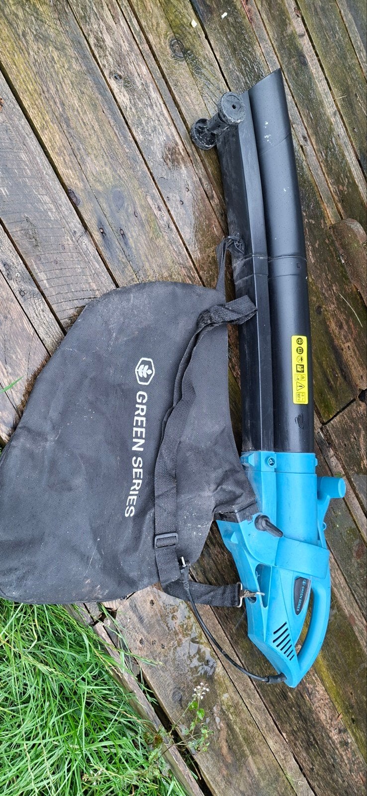 Aspirateur Souffleur Broyeur de feuilles électrique - GREEN, Électrique, Enlèvement ou Envoi, Porté à la main, Avec sac de ramassage