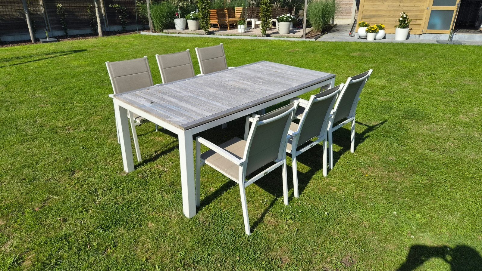 Tuintafel met 6 stoelen - bristol, Ophalen, Gebruikt, Rechthoekig, Aluminium