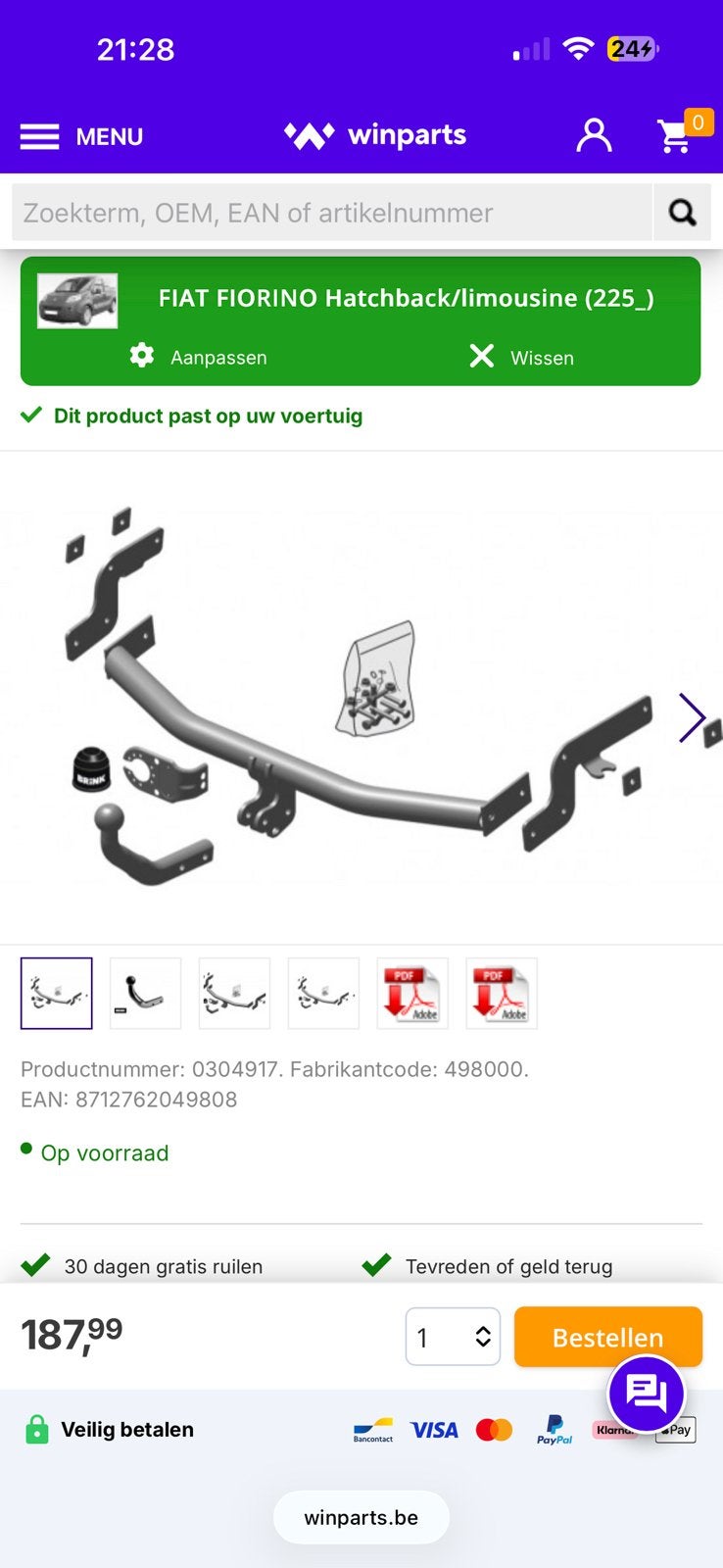 Attelage de remorque pour Fiat Fiorino 2020, Autos : Pièces & Accessoires, Enlèvement, Neuf