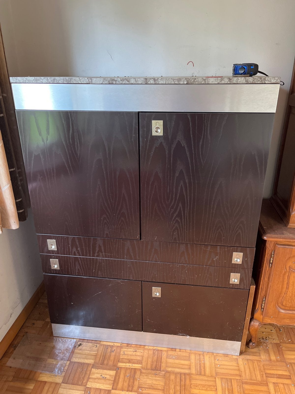 Retro / Vintage Dressoir – Kast met Opbergruimte, Ophalen, Gebruikt, 100 tot 150 cm, Met lade(s)