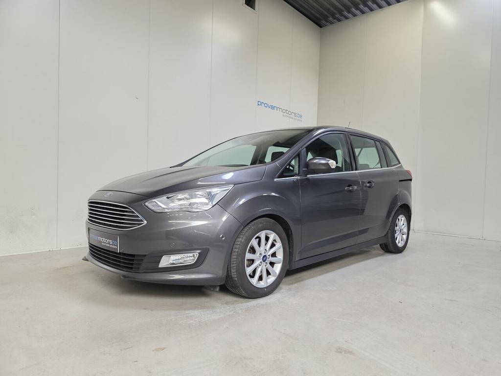 Ford Grand C-Max 1.0 Benzine - GPS - Airco - Topstaat!, Autos, Ford, 0 kg, Argent ou Gris, Achat, 5 places