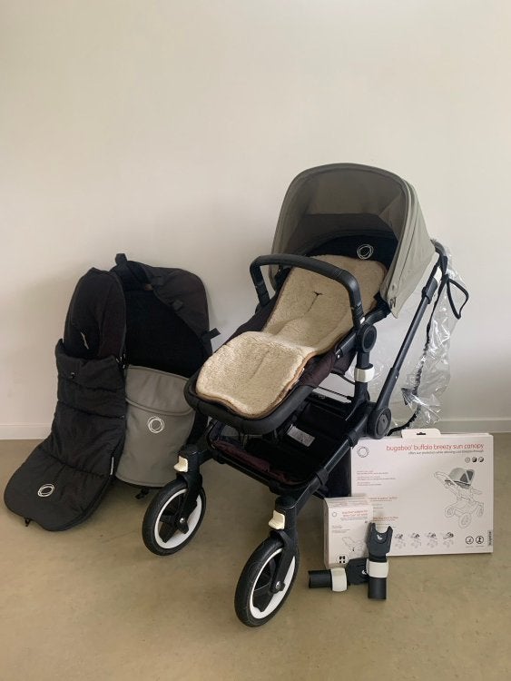 Complete Bugaboo Buffalo Zwart Frame + Veel Bugaboo Extra’s, Bugaboo, Zo goed als nieuw, Met reiswieg, Ophalen