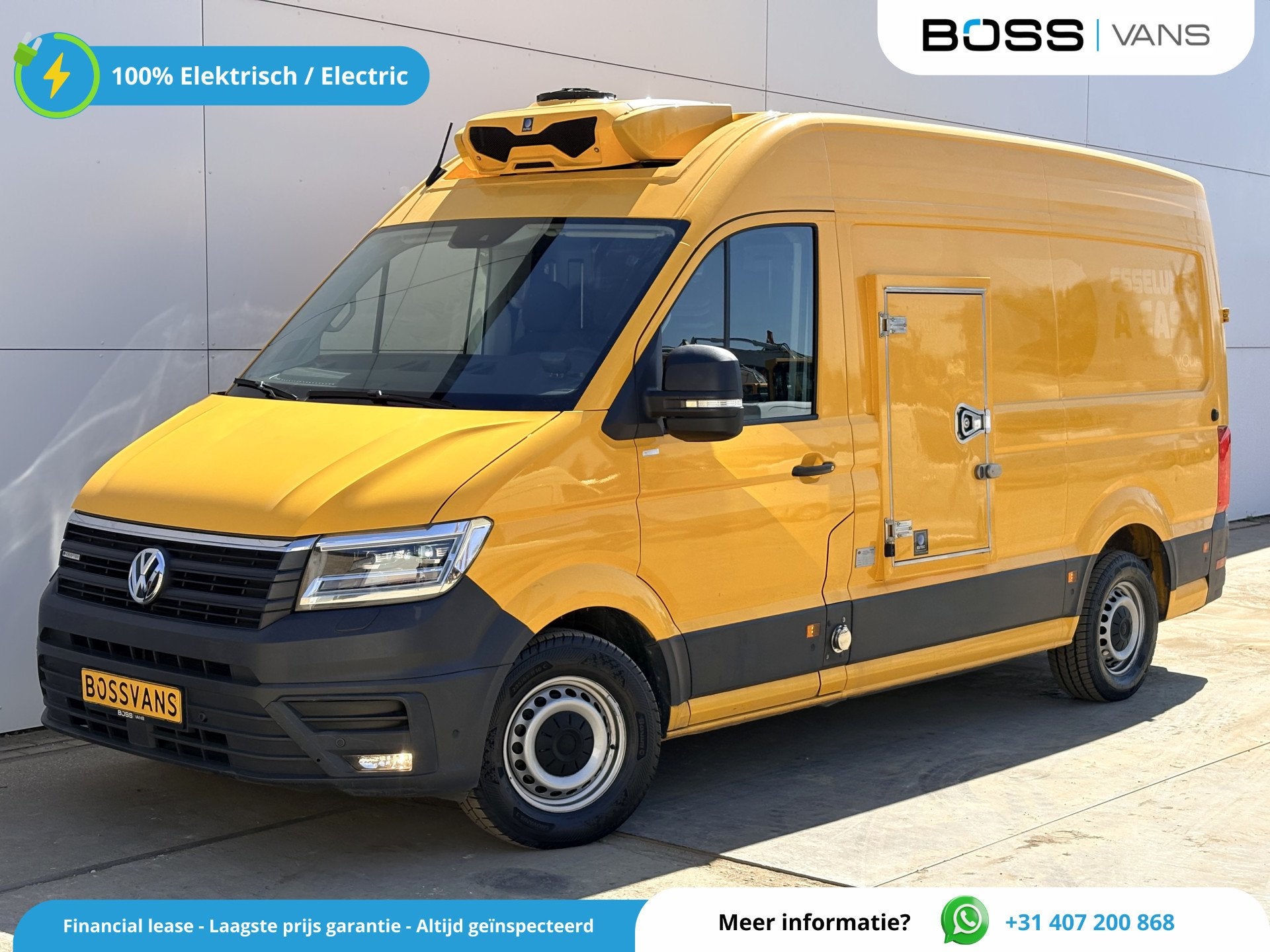 Volkswagen Crafter e-Crafter 36kWh 136PK Elektrische Koelwag, Stof, Gebruikt, Zwart, Geel