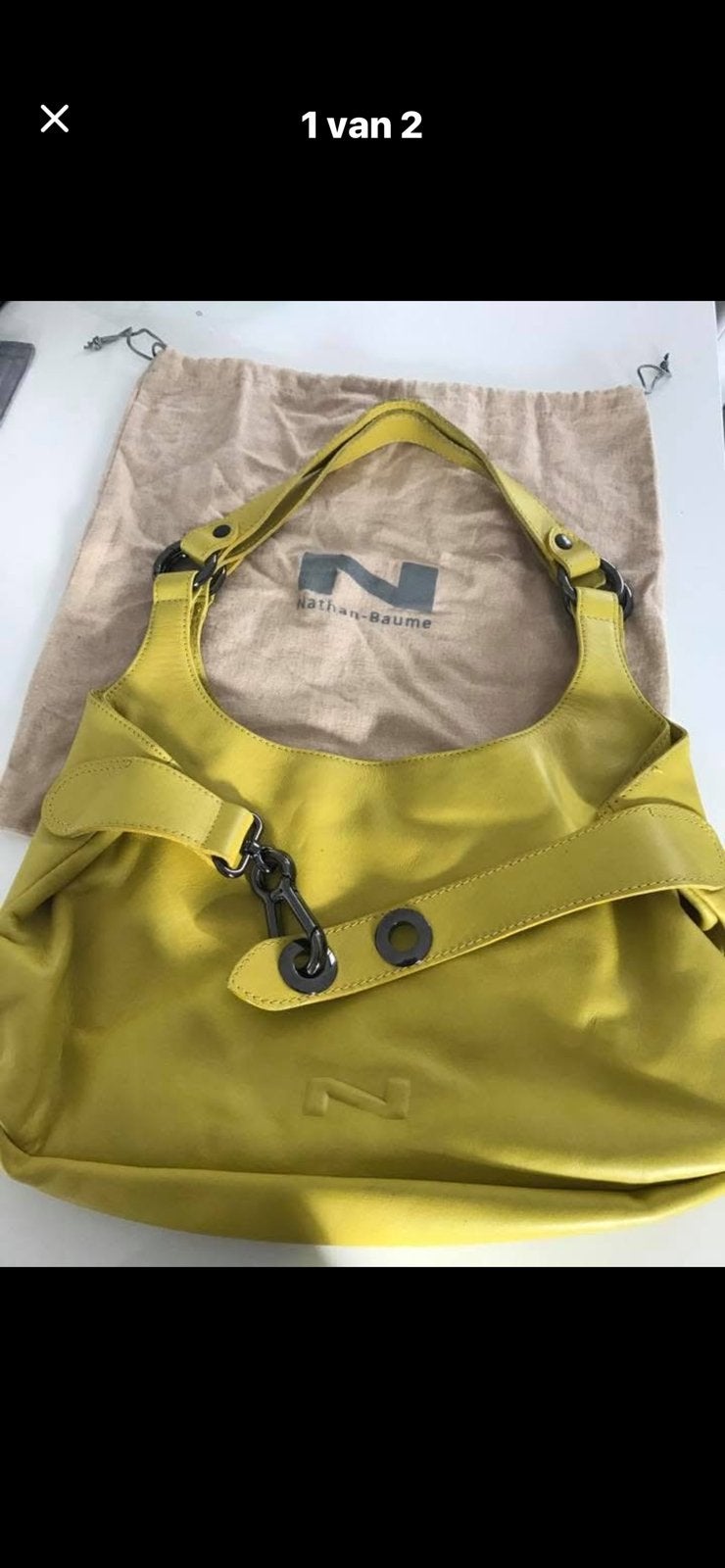 Handtas Nathan met stofzak, Handtassen en Accessoires, Tassen | Damestassen, Ophalen of Verzenden, Zo goed als nieuw, Handtas