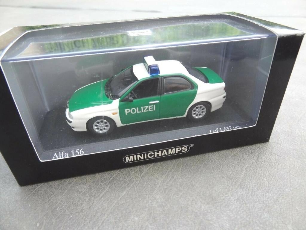 Minichamps Alfa Romeo 156 1997 Polizei politie 1:43  nieuw, Hobby en Vrije tijd, Ophalen of Verzenden, Nieuw, 1:32 tot 1:50, Auto