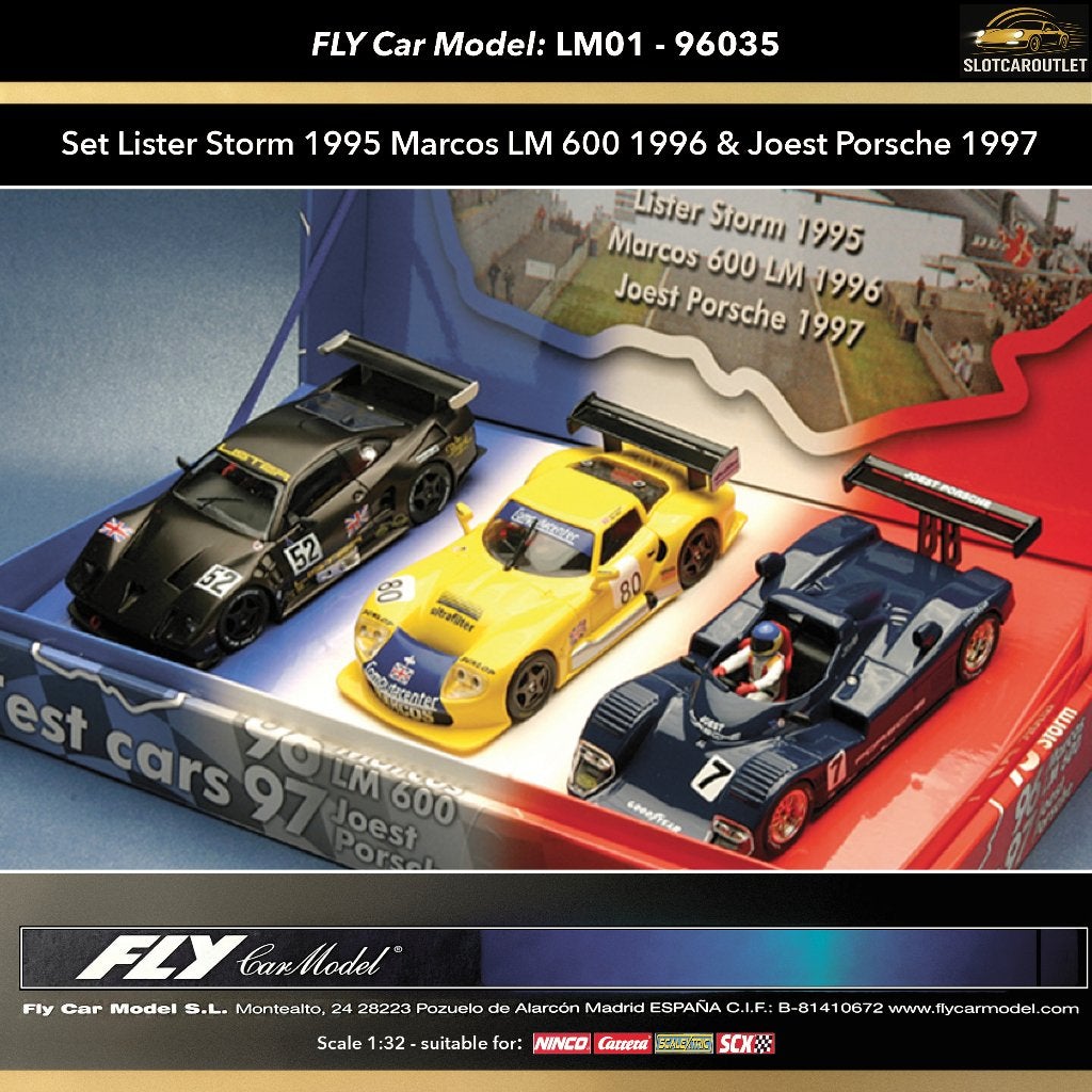 96035 - Fly Test Cars Le Mans Lister Storm Marcos Porsche‼️, Kinderen en Baby's, Speelgoed | Racebanen, Ophalen of Verzenden, Zo goed als nieuw