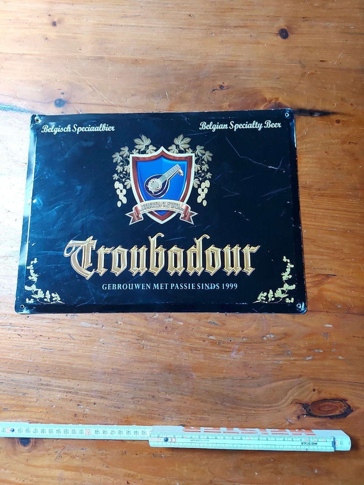 Troubadour metalen bord, Verzamelen, Ophalen of Verzenden
