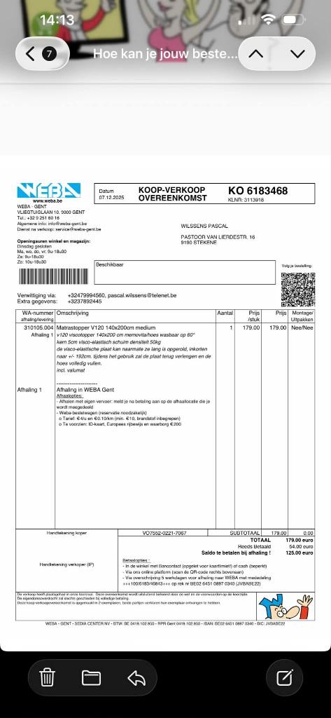 Matrastopper 140CM x 200CM, Ophalen, 140 cm, Zo goed als nieuw, Twijfelaar