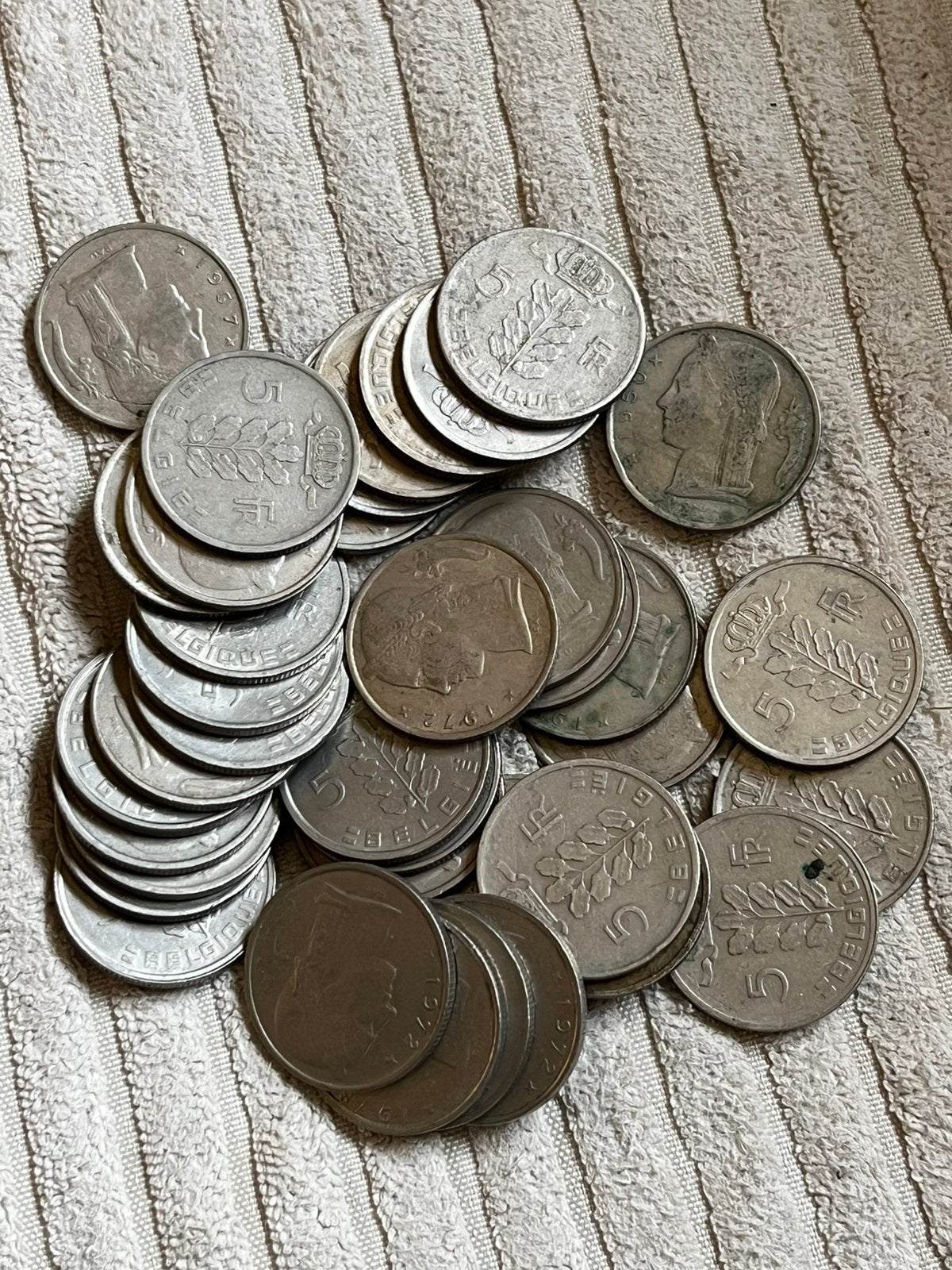 Lot de 19 pieces de 5 francs belges, Enlèvement ou Envoi, Monnaie
