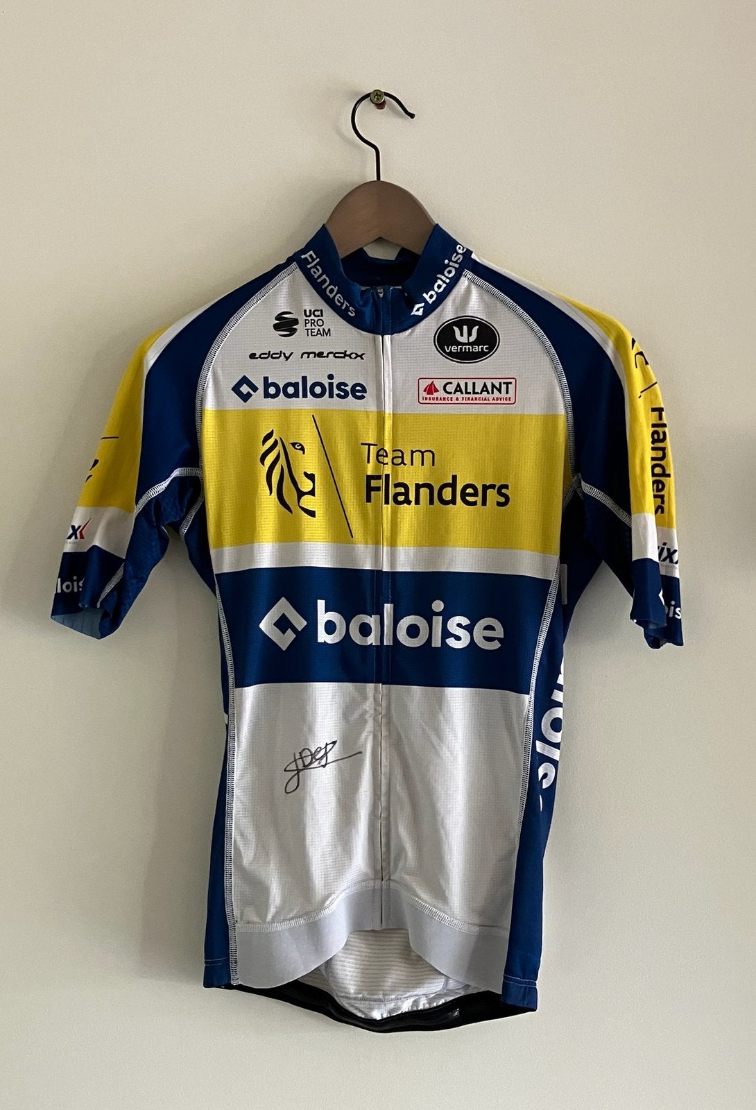 Wielershirt Flanders-Baloise gesigneerd door J Dejaegher, Sports & Fitness, Cyclisme, Neuf, Vêtements, Enlèvement ou Envoi