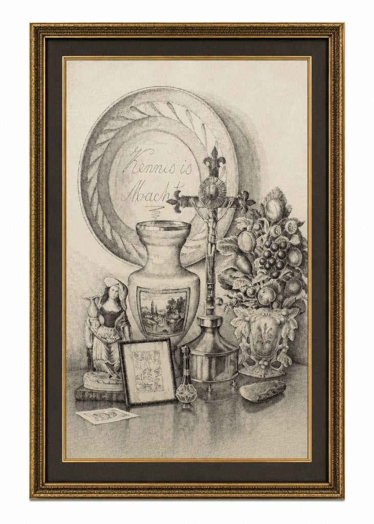 Antoon J. Van Hoecke (1899-1991): Stilleven (62 x 82 cm), Ophalen, Gesigneerd, Tekening, Stilleven