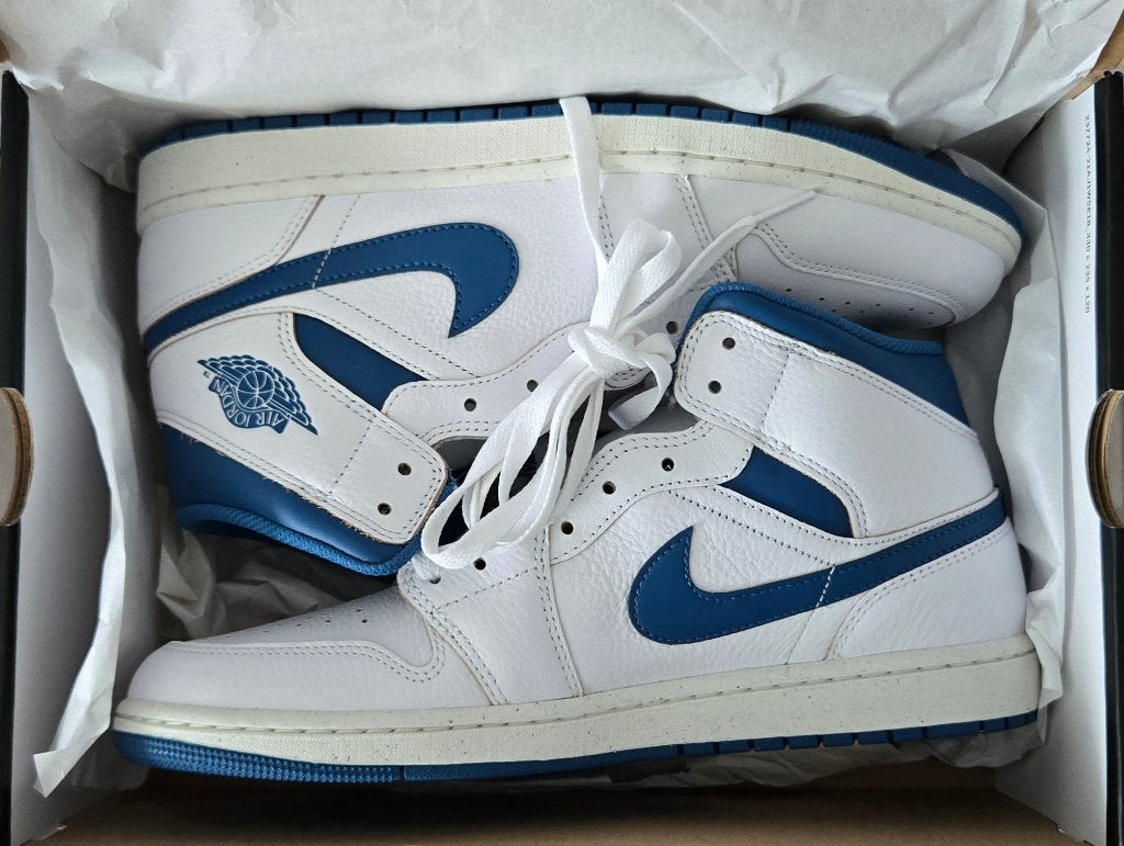 Nike Air Jordan 1 Mid SE Wit Blauw (Nieuw), Ophalen of Verzenden, Nieuw