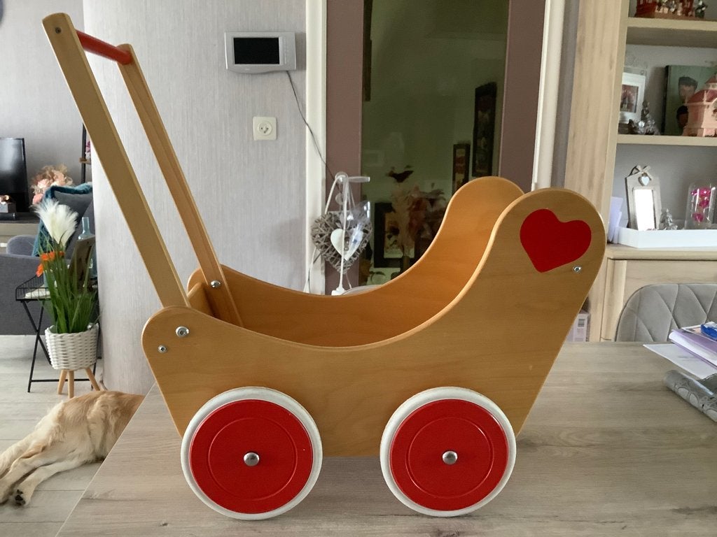 Landau pour poupée en bois (50x37 cm), Enlèvement ou Envoi, Comme neuf, Accessoires