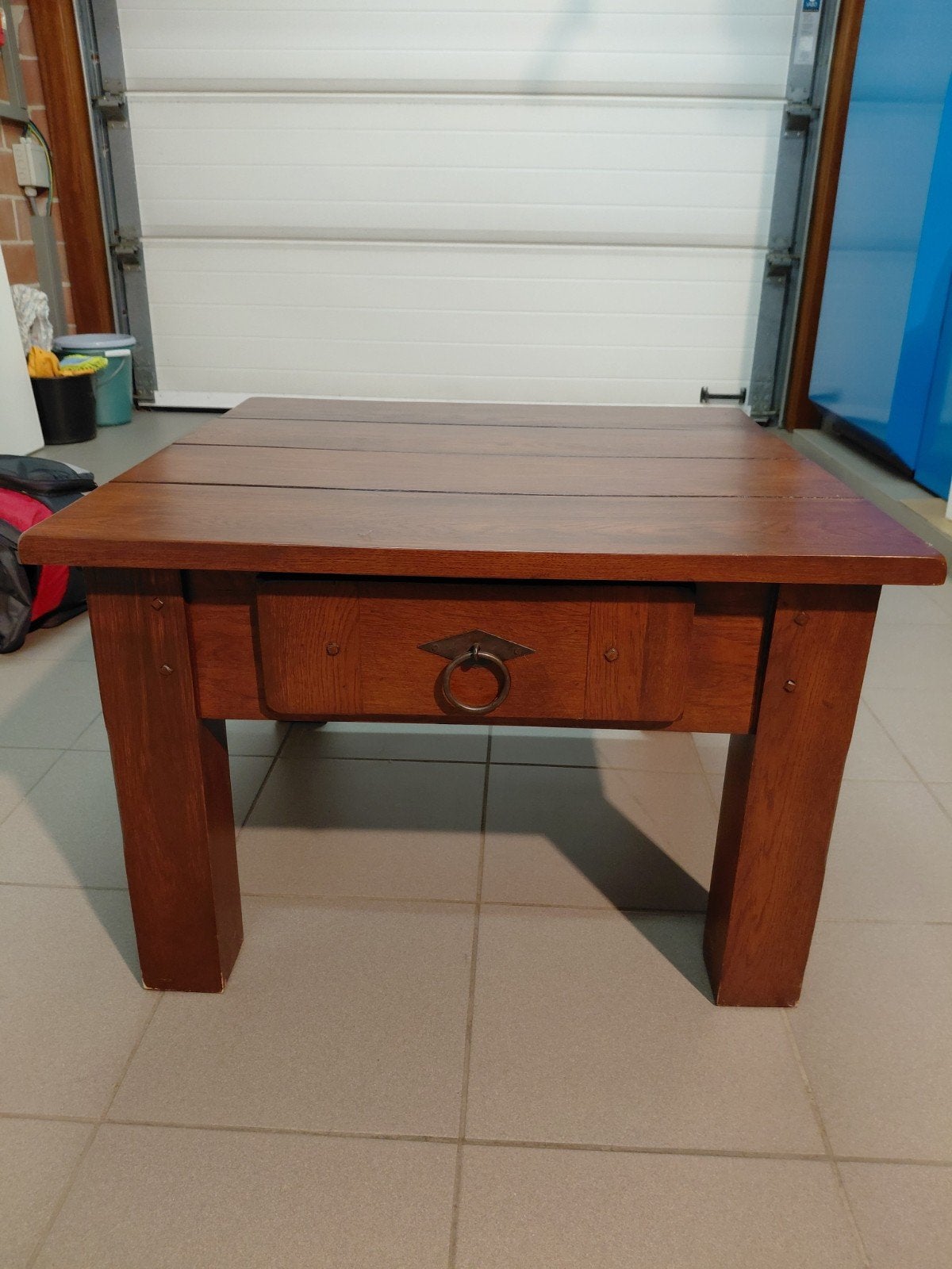 Salontafel - bijzettafel met schuifje, Ophalen, 50 tot 100 cm, Koloniaal, 50 tot 100 cm