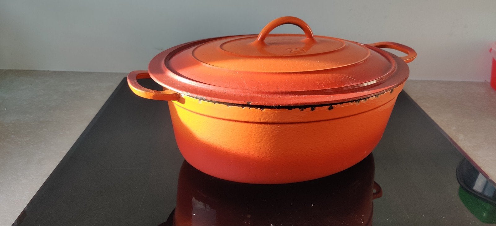 vintage kookpot, Ophalen, Gebruikt, Emaille, Braadpan