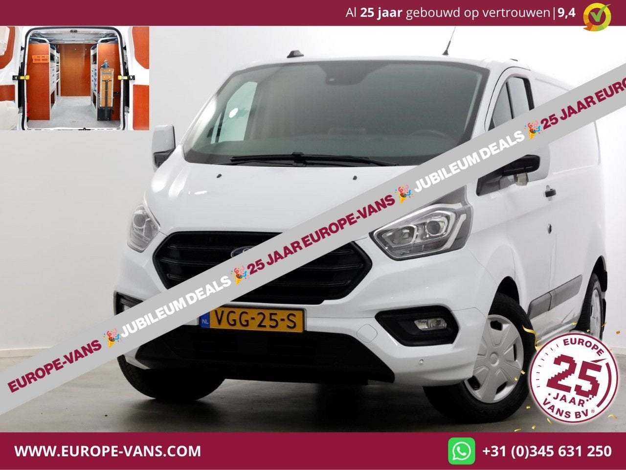 Ford Transit Custom 340 2.0 TDCI 130pk L1H1 Trend Navi/Camer, Parkeersensor, Wit, Ford, Onderhoudsboekje