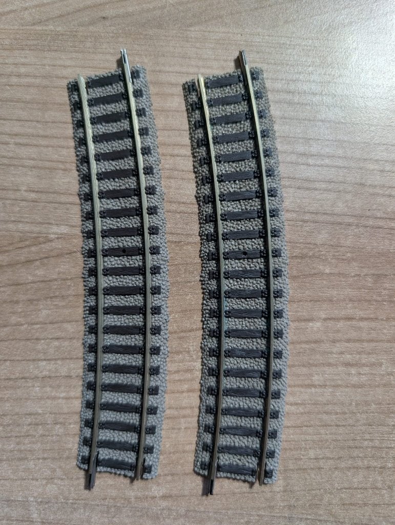 2 x Fleischmann 6131 H0 Gebogen rail 483,5mm, Ophalen of Verzenden, Zo goed als nieuw, Rails, Fleischmann