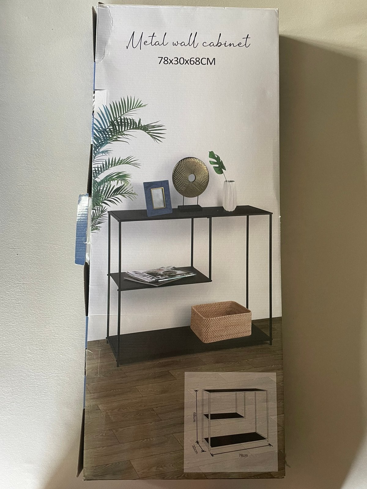 Metal Wall Cabinet 78  30  68 cm – Action – Zwart, Huis en Inrichting, Ophalen, Met plank(en), Nieuw, Minder dan 150 cm