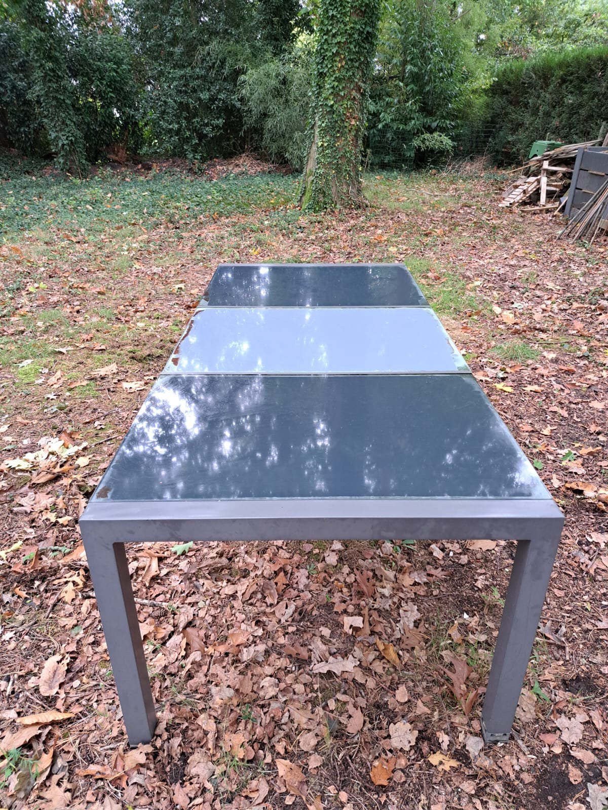 Gratis tuintafel glas, Tuin en Terras, Ophalen, Gebruikt, Rechthoekig