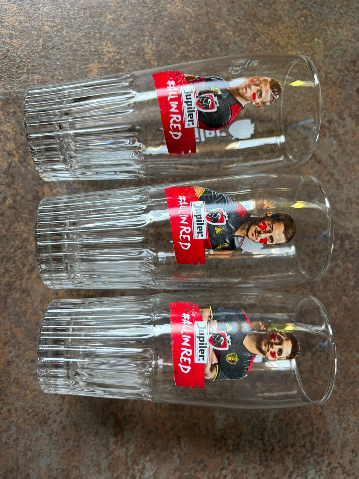 Jupiler glazen rode duivels, Ophalen of Verzenden, Nieuw, Glas of Glazen