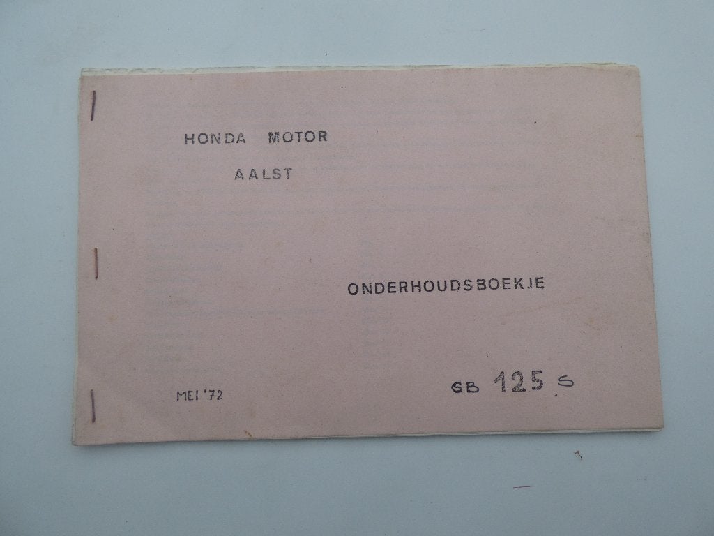 HONDA CB125 ONDERHOUDSBOEKJE, Ophalen of Verzenden, Honda