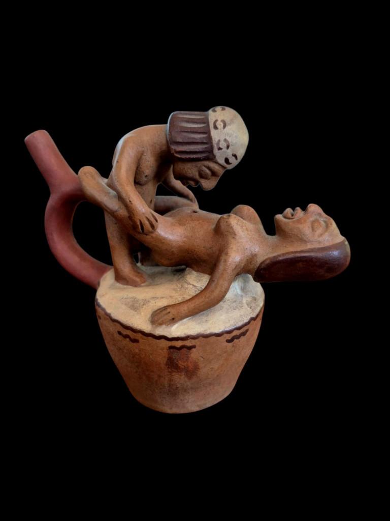 Mochica erotisch beeld van 12 cm uit Peru, Antiek en Kunst, Ophalen