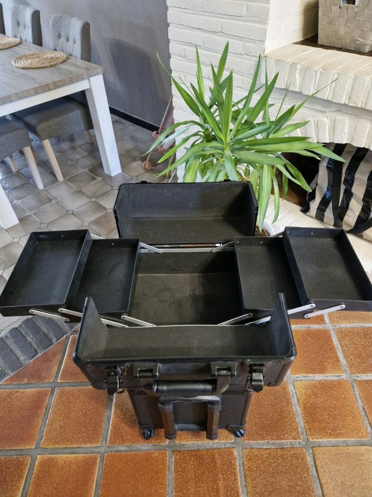 visagiekoffer/kapperskoffer/make up trolley op wielen, Bijoux, Sacs & Beauté, Enlèvement ou Envoi, 60 à 80 cm, 35 à 55 cm, 20 à 30 cm