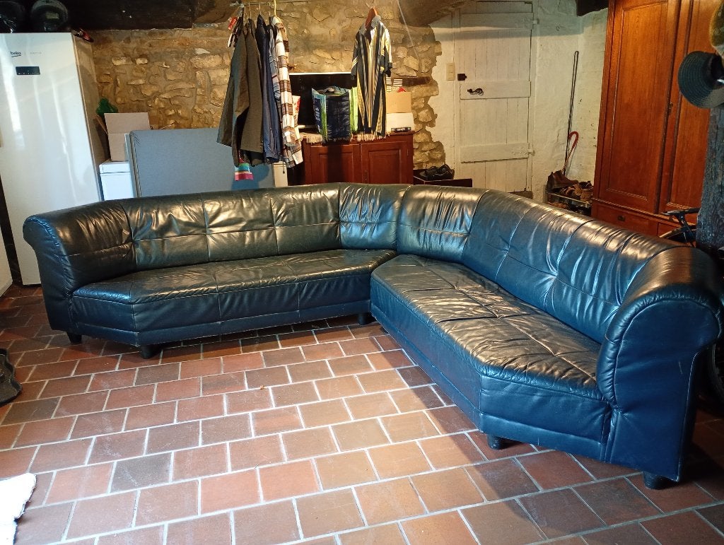 Divan d'angle en cuir, Banc d'angle, Quatre personnes ou plus, Enlèvement, Utilisé