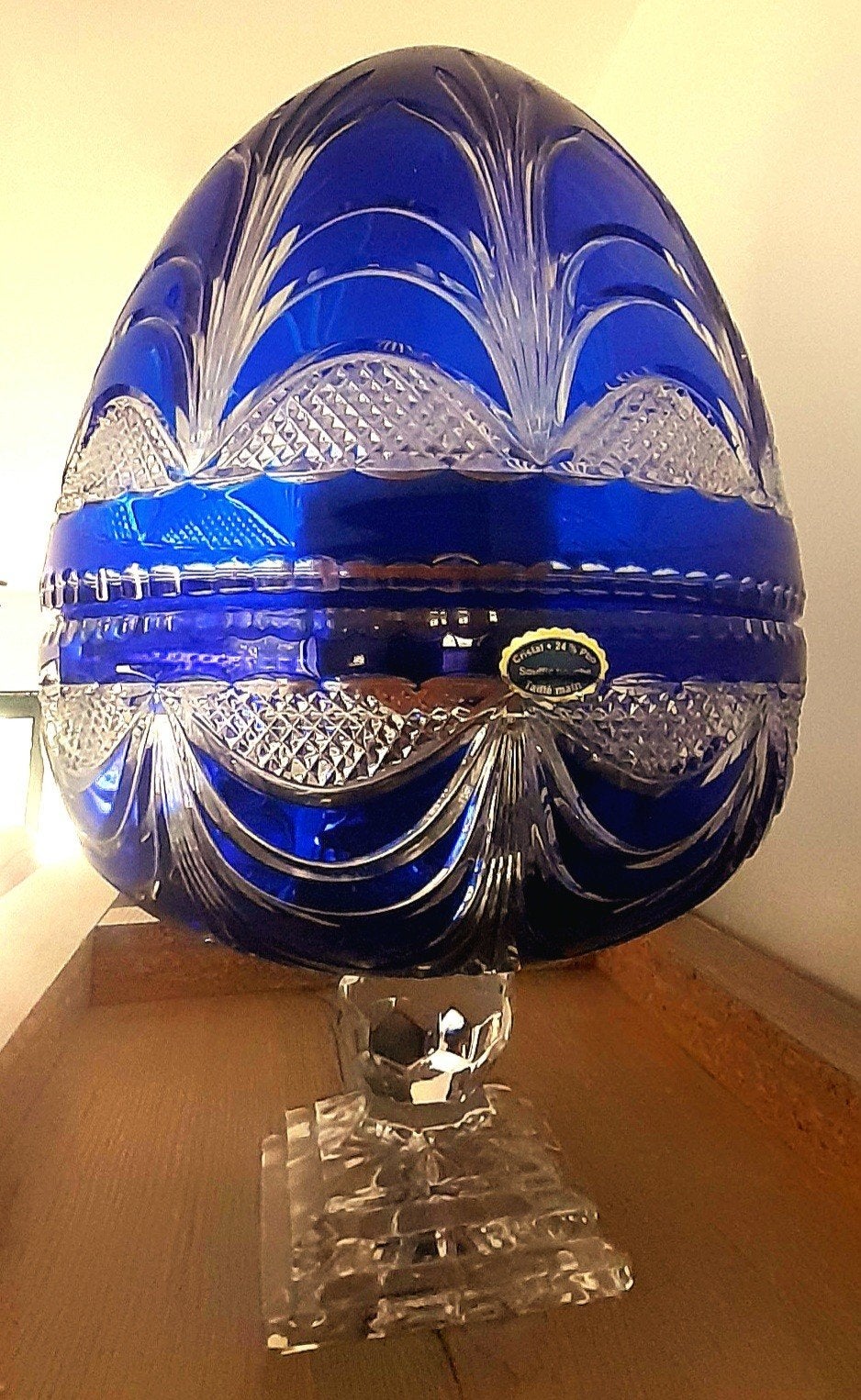 OEUF GEANT 50cm FABERGÉ COLLECTOR 500EX CRISTAL DE LORAINE, Antiquités & Art, Art | Objets design, Numéroté, Signé, Enlèvement ou Envoi