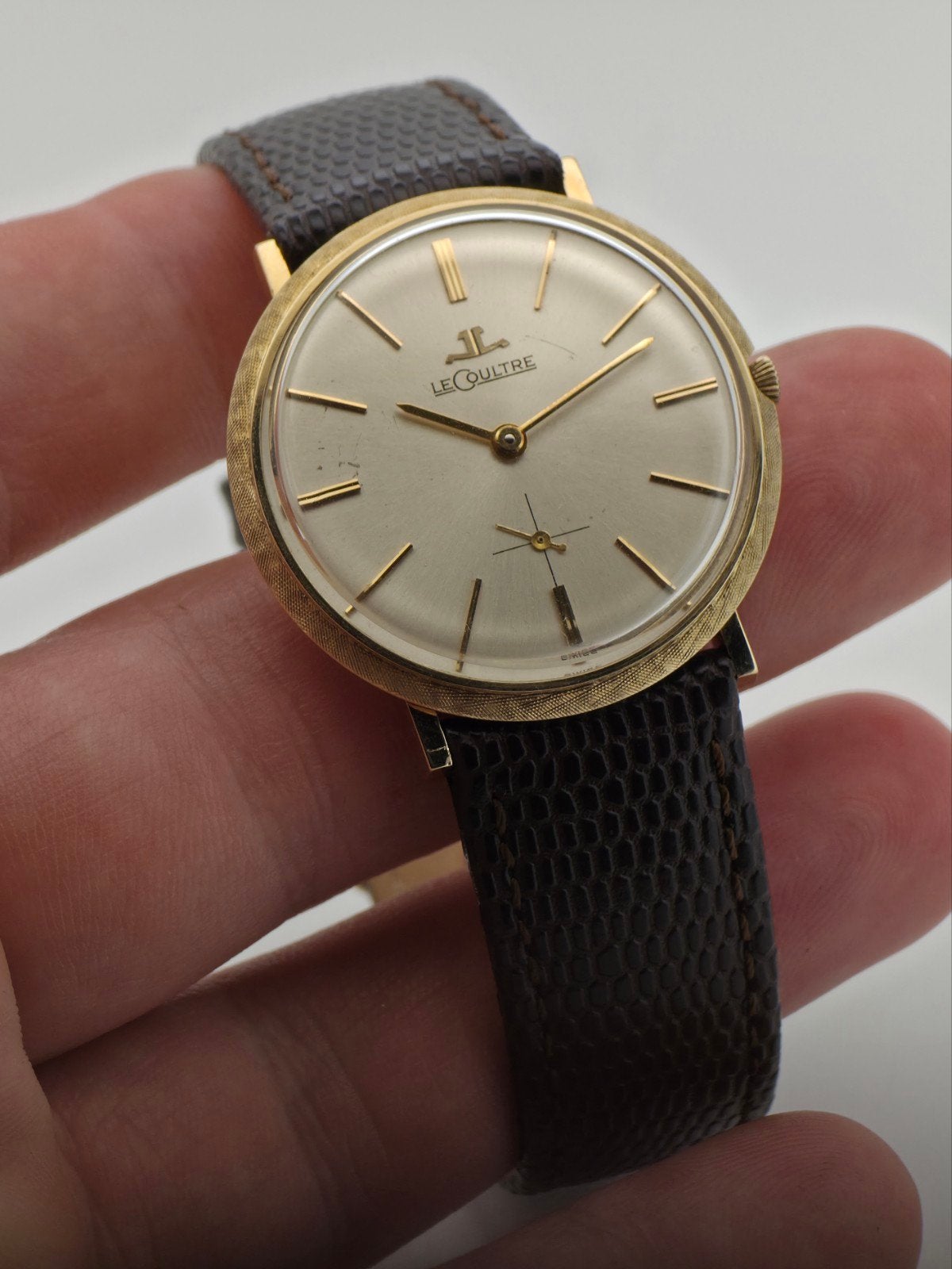 Montre vestimentaire rare LeCoultre en or 14 carats des anné, Montre-bracelet, Autres marques, 1930 à 1960, Enlèvement ou Envoi