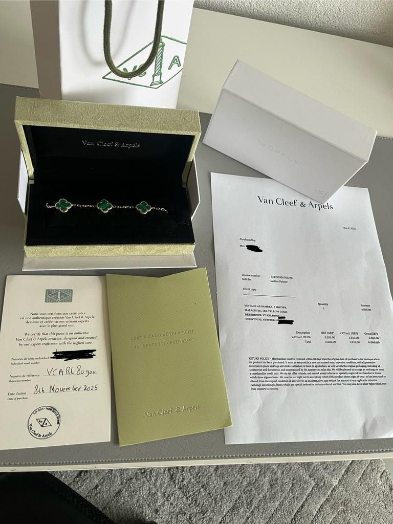 Van Cleef & Arpels Vintage Alhambra Bracelet – Malachite, Enlèvement ou Envoi, Comme neuf