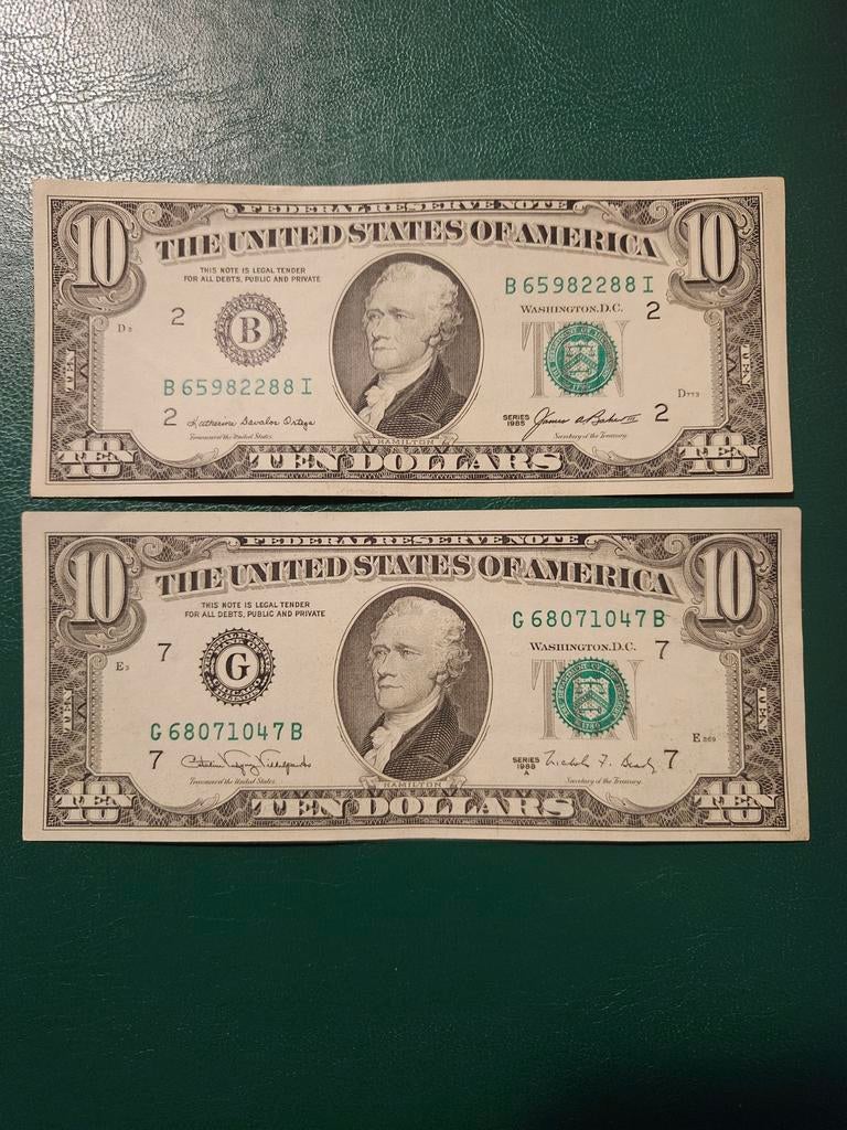 2x 10 dollars USA set verschillende jaren, Ophalen of Verzenden, Noord-Amerika, Setje