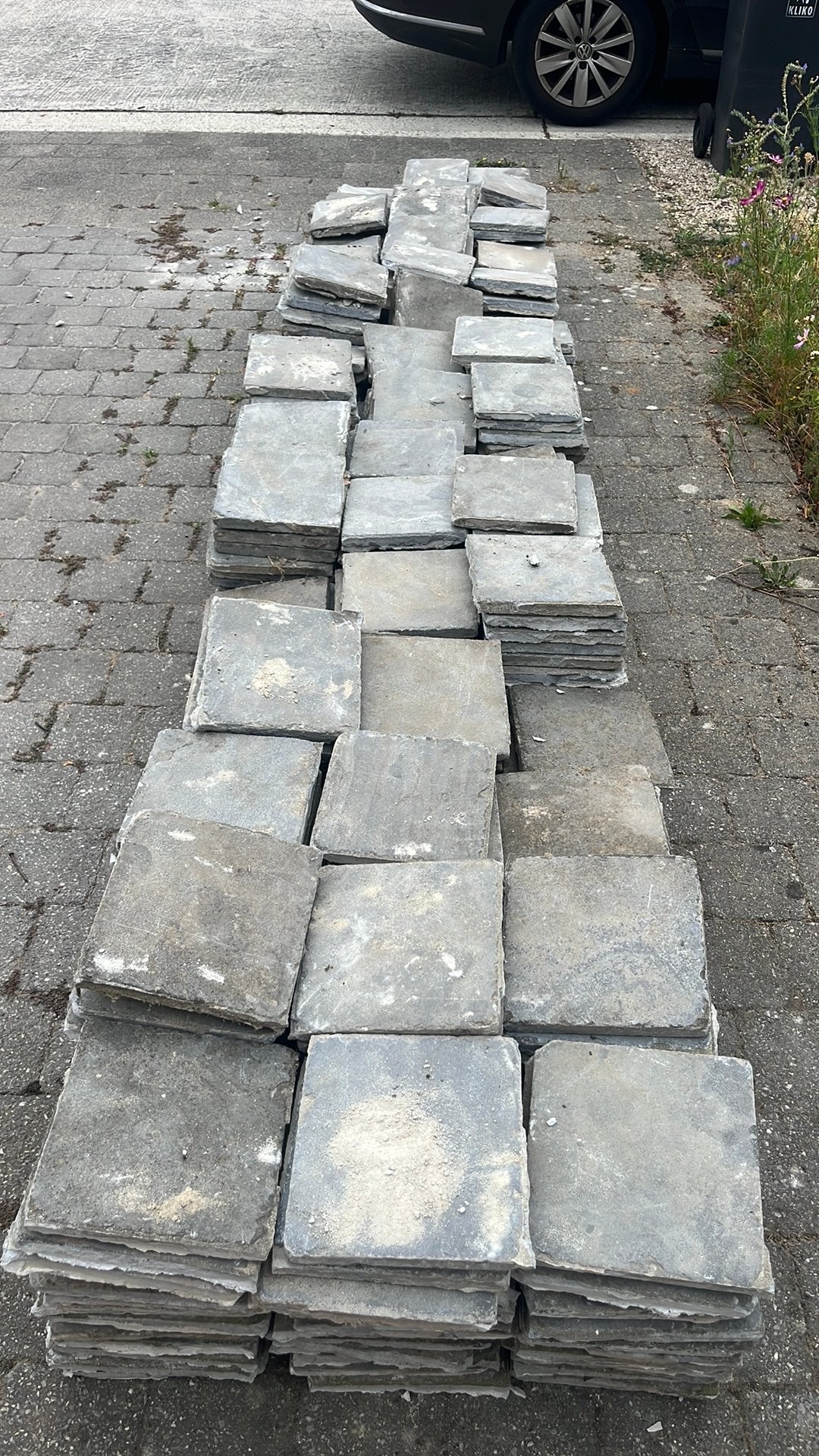 Getrommelde Blauwsteen 30m2 (20cmx20cm), Doe-het-zelf en Bouw, Tegels, Ophalen, Gebruikt, Hardsteen, 20 tot 40 cm
