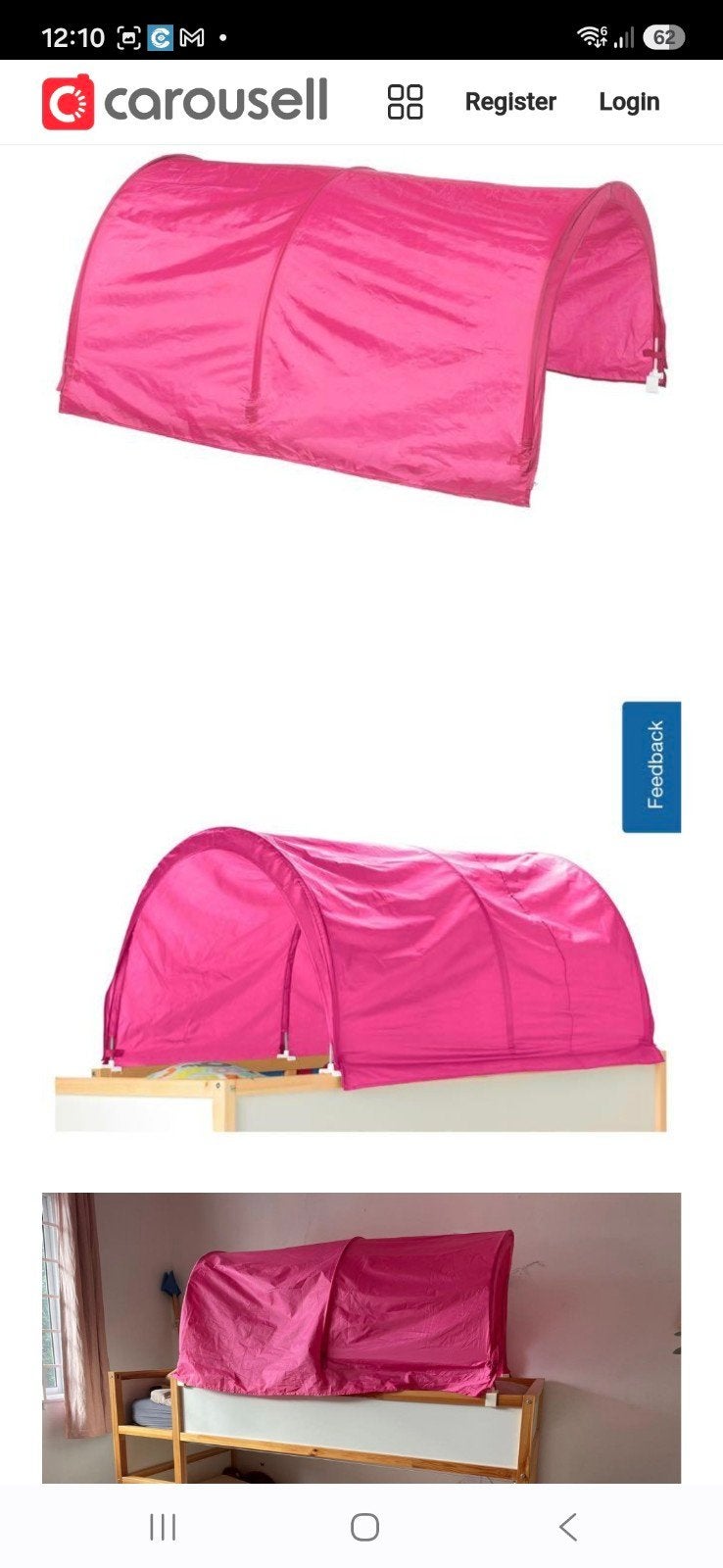 Tente de lit pour lit Kura Ikea, Enlèvement