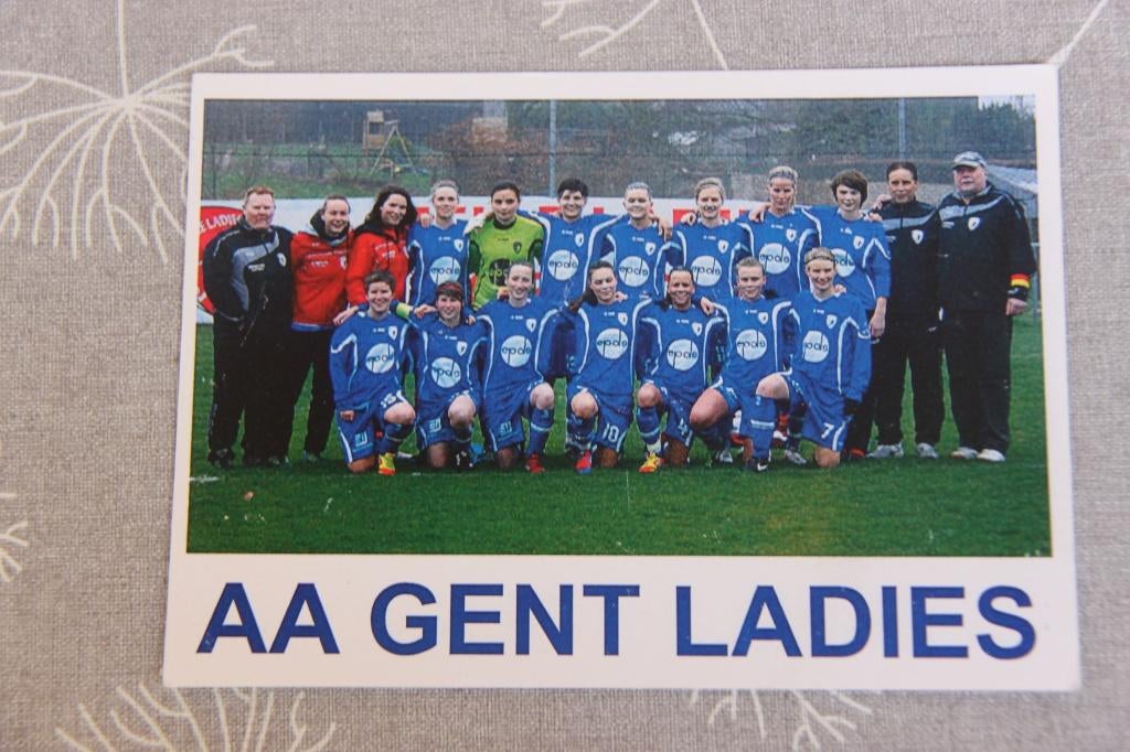 Postkaart voetbal AA Gent Ladies, Verzamelen, Ophalen of Verzenden, Zo goed als nieuw, Poster, Plaatje of Sticker